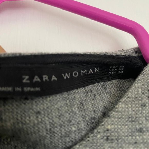 Zara wool/cotton grey midi dress size XS - Picture 3 of 5